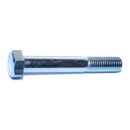 Grade 2, 3/4-10 Hex Head Cap Screw, Zinc Plated Steel, 5 In L, 10 PK